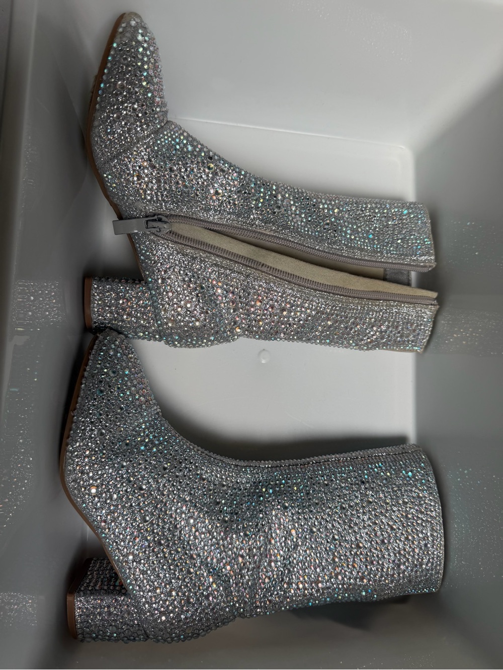 Girls ‘Taylor Swift’ Boots - Crystal Embellished Silver Ankle Boots